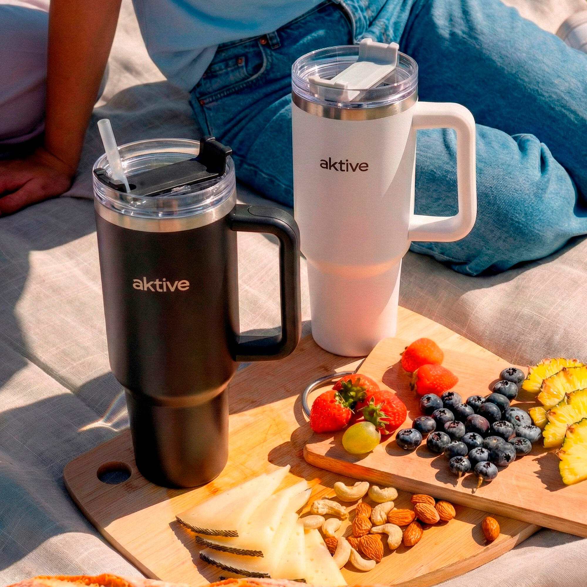 Aktive Bouteille thermos noire 1,2 L couvercle à vis en acier inoxydable 7/7