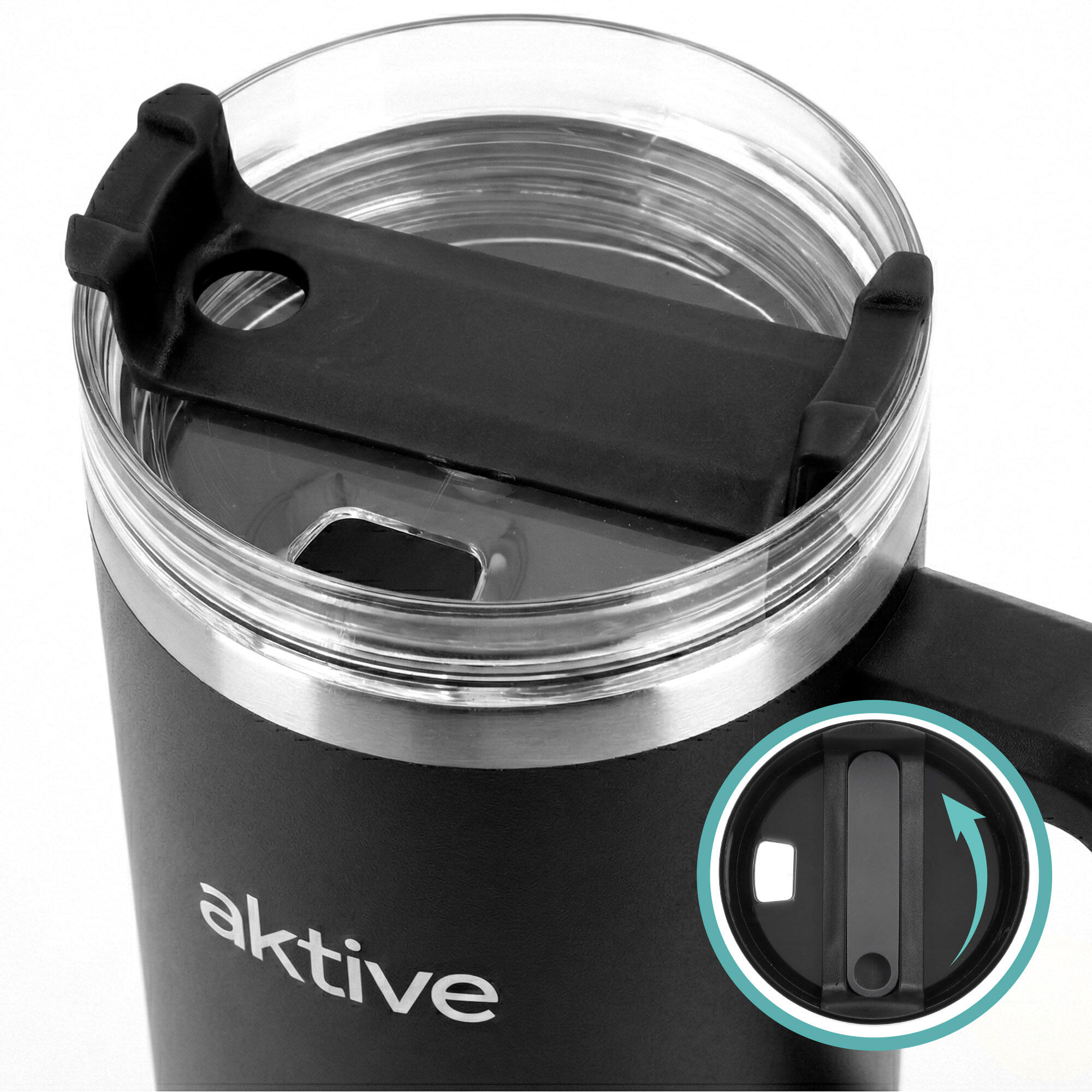 Aktive Bouteille thermos noire 1,2 L couvercle à vis en acier inoxydable 6/7