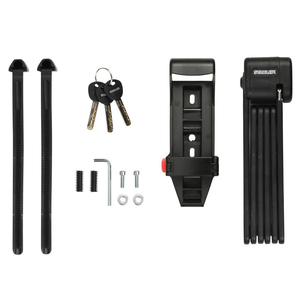 Antivol pliable pour vélo Noir 95 cm Avec support 4/7