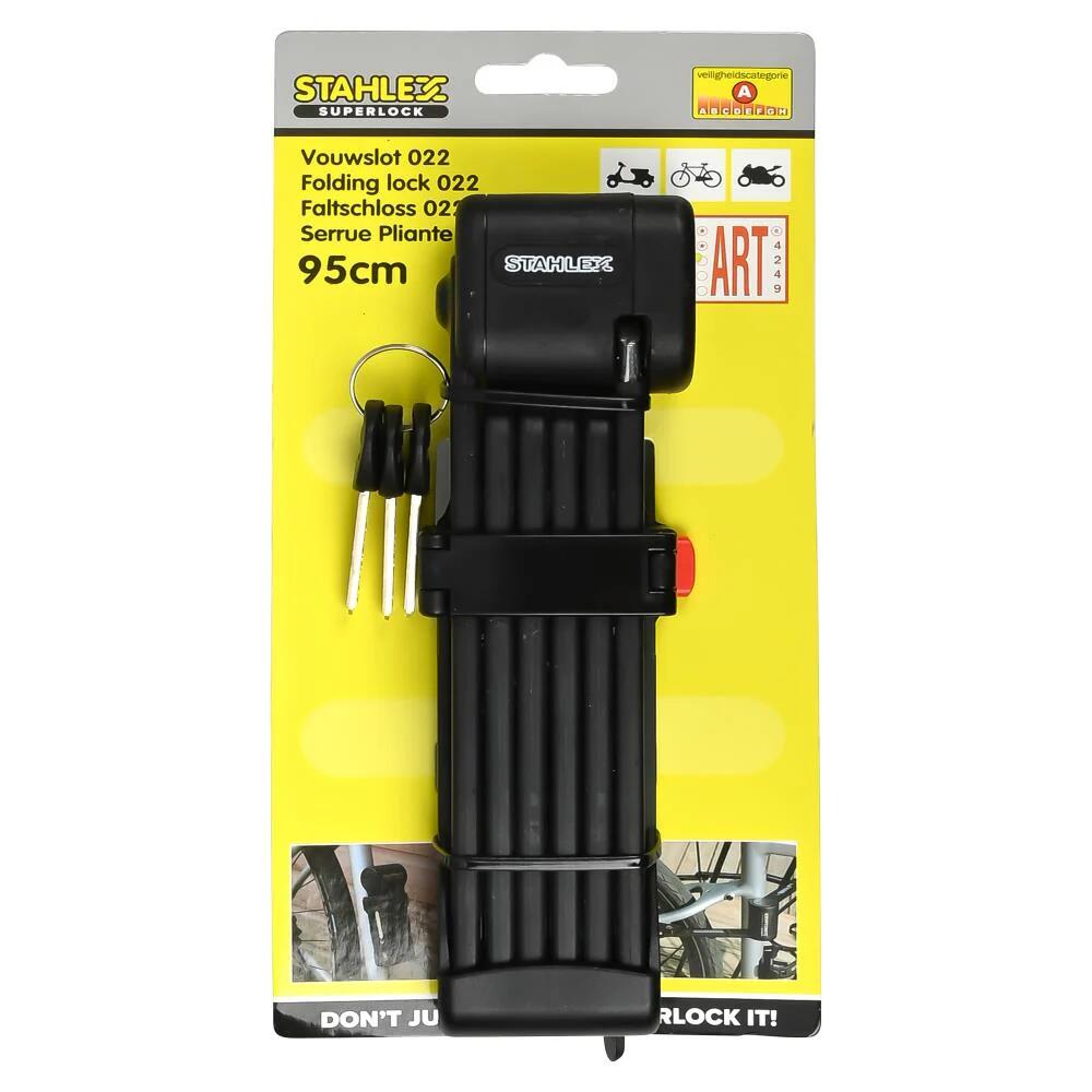 Antivol pliable pour vélo Noir 95 cm Avec support 6/7