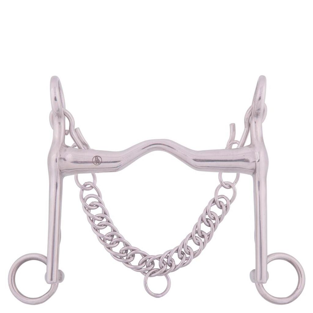 Bit with curb chain for solid stainless steel horse BR Equitation