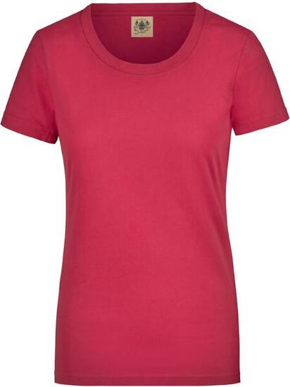 T-shirt femme James & Nicholson en coton 160 g/m² - Encolure bateau Rose Vintage