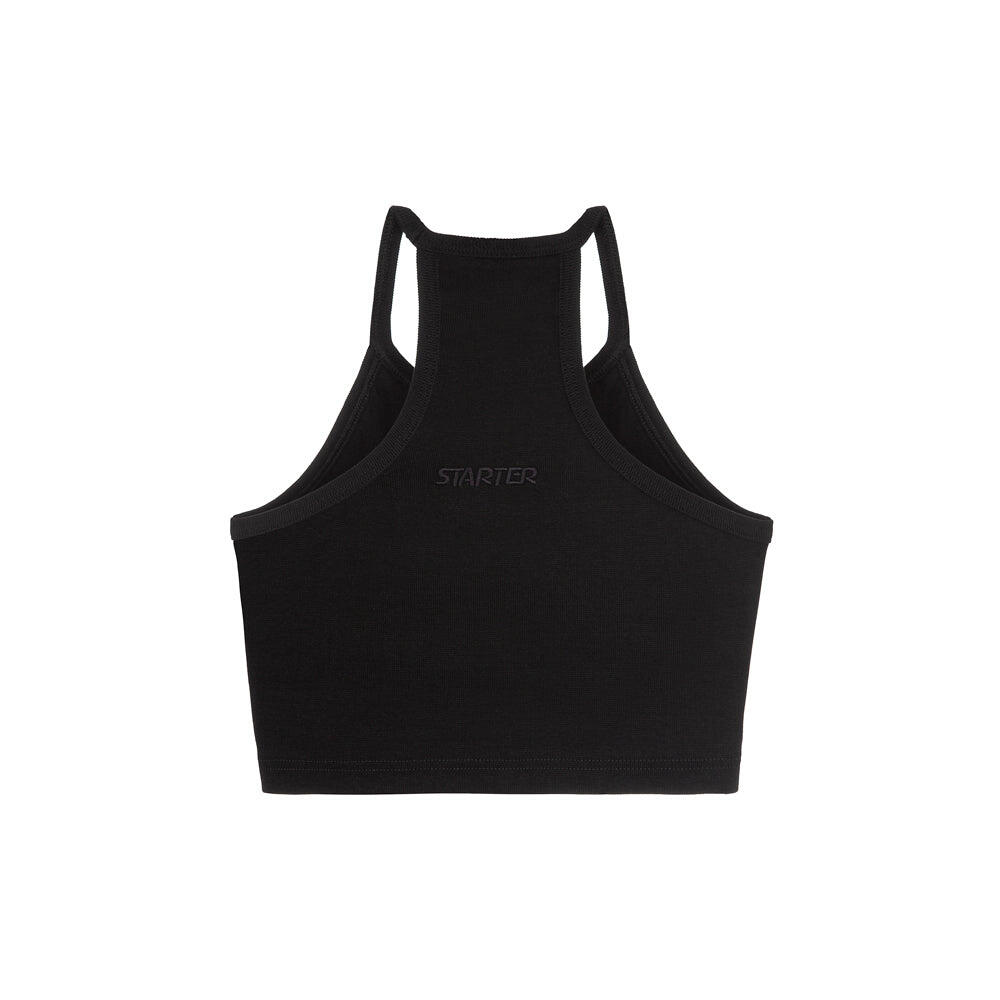 Top cropped in costina nero 3/3