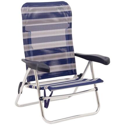 Chaise de plage - AL/205 - Rayé bleu