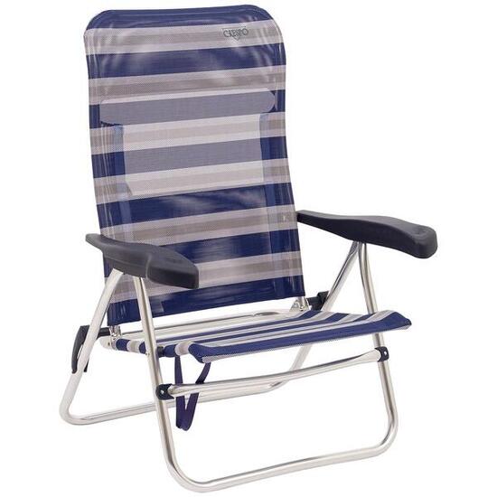 Chaise de plage - AL/205 - Rayé bleu