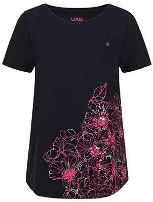 T-shirt donna Loap Abana nera maniche corte scollo a barca