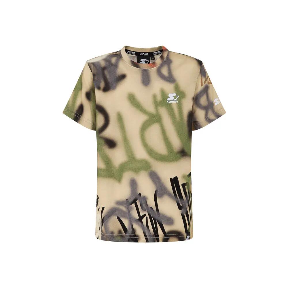 T-shirt beige con grafica graffiti – Stile urbano 2/3