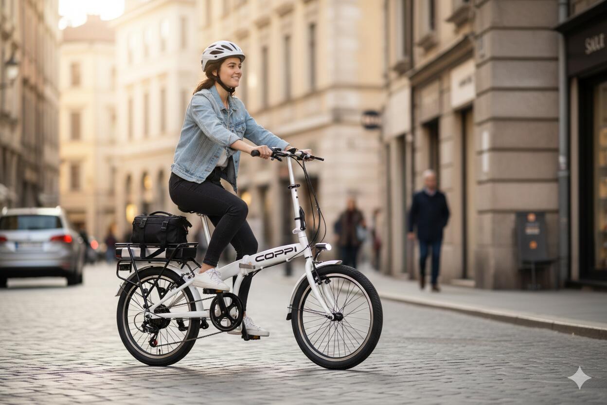 BICICLETA ELÉCTRICA PLEGABLE COPPI CAPRI BLANCA 5/6