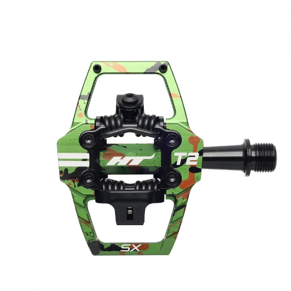 Pair of HT Components T2-SX Camo Green Clipless Pedals