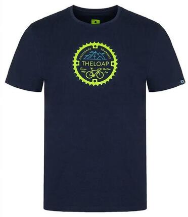 T-shirt homme Loap Alger bleu, coupe slim, imprimé mountainbike