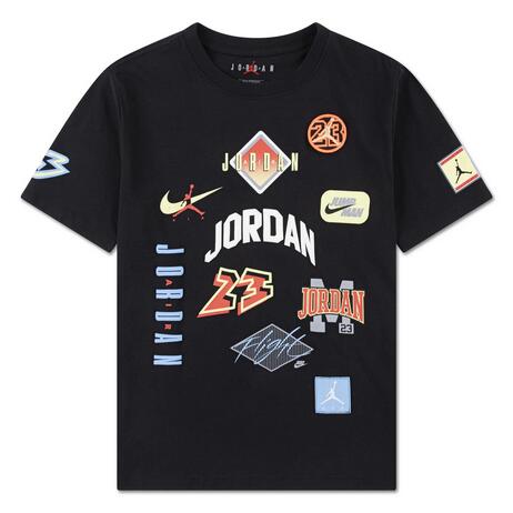 JORDAN Tshirt ragazzo con PATCH Dynasty 95F385 BLACK