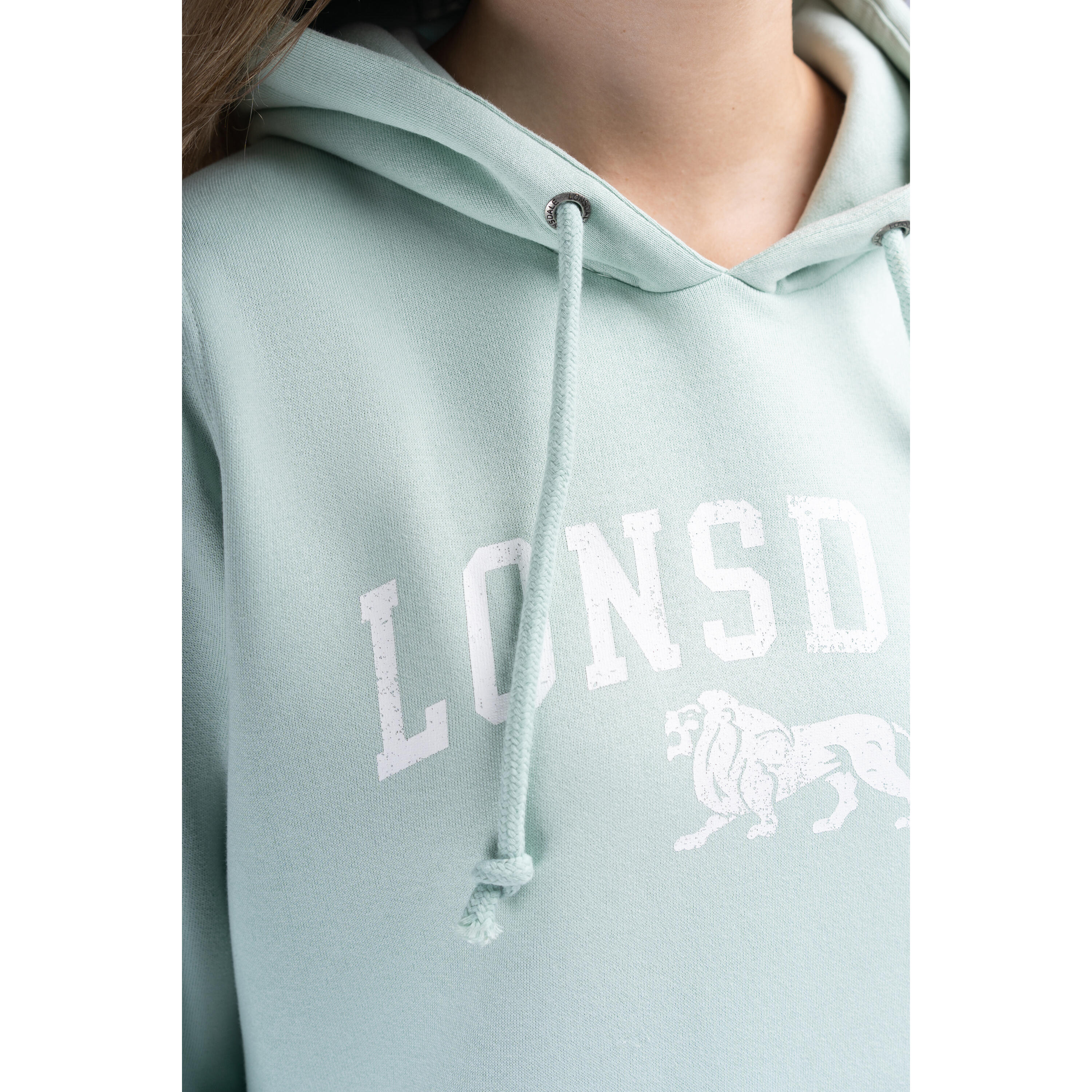 Pull à Capuche Femme Lonsdale – Rose, Coton, Taille 8, Occasion Bon état