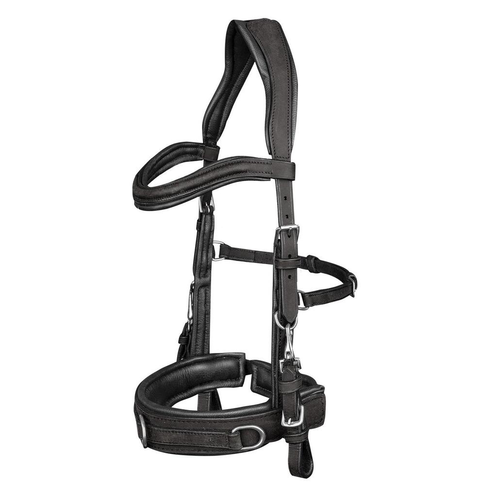 Anatomic leather hackamore for horse Waldhausen