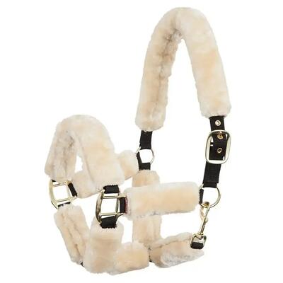 Halster voor paard met synthetisch bont premiere equitation