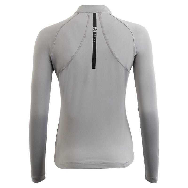 Tricou echitație femei BR Equitation CLX cu fermoar 1/4