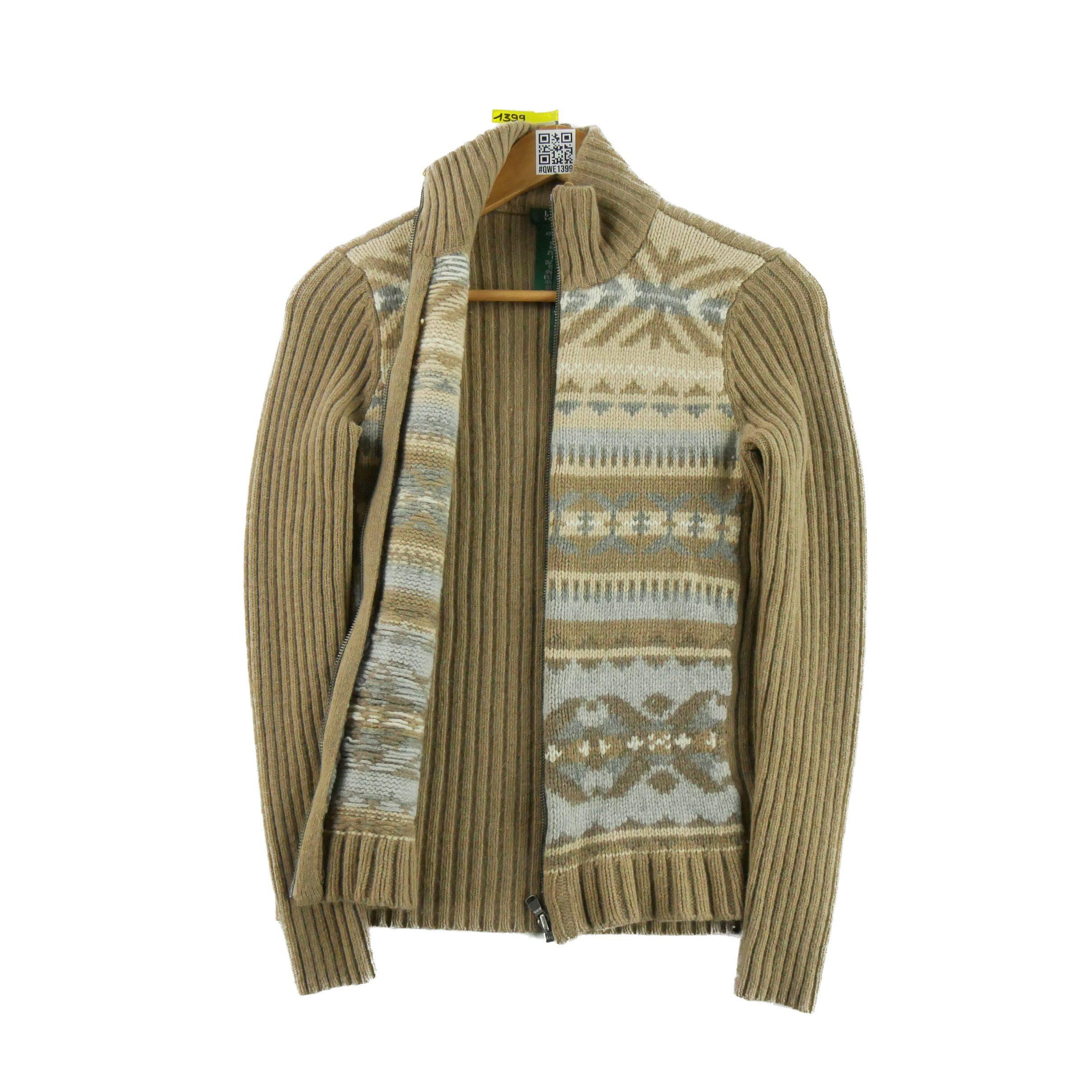 Gilet in lana e cashmere beige da donna 3/7