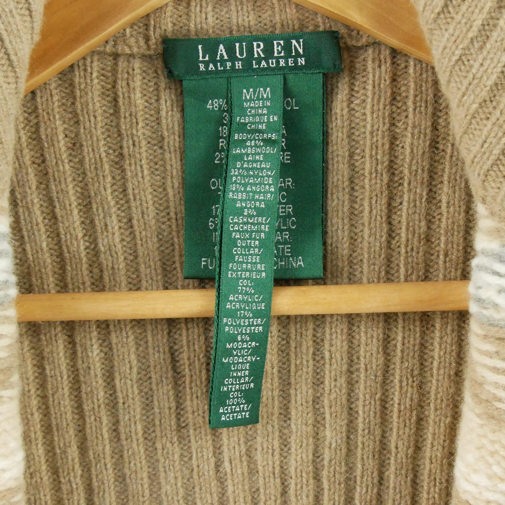 Gilet in lana e cashmere beige da donna 7/7