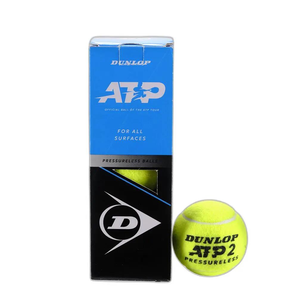 3er-Set Tennisbälle Dunlop Atp Pressureless 2/3