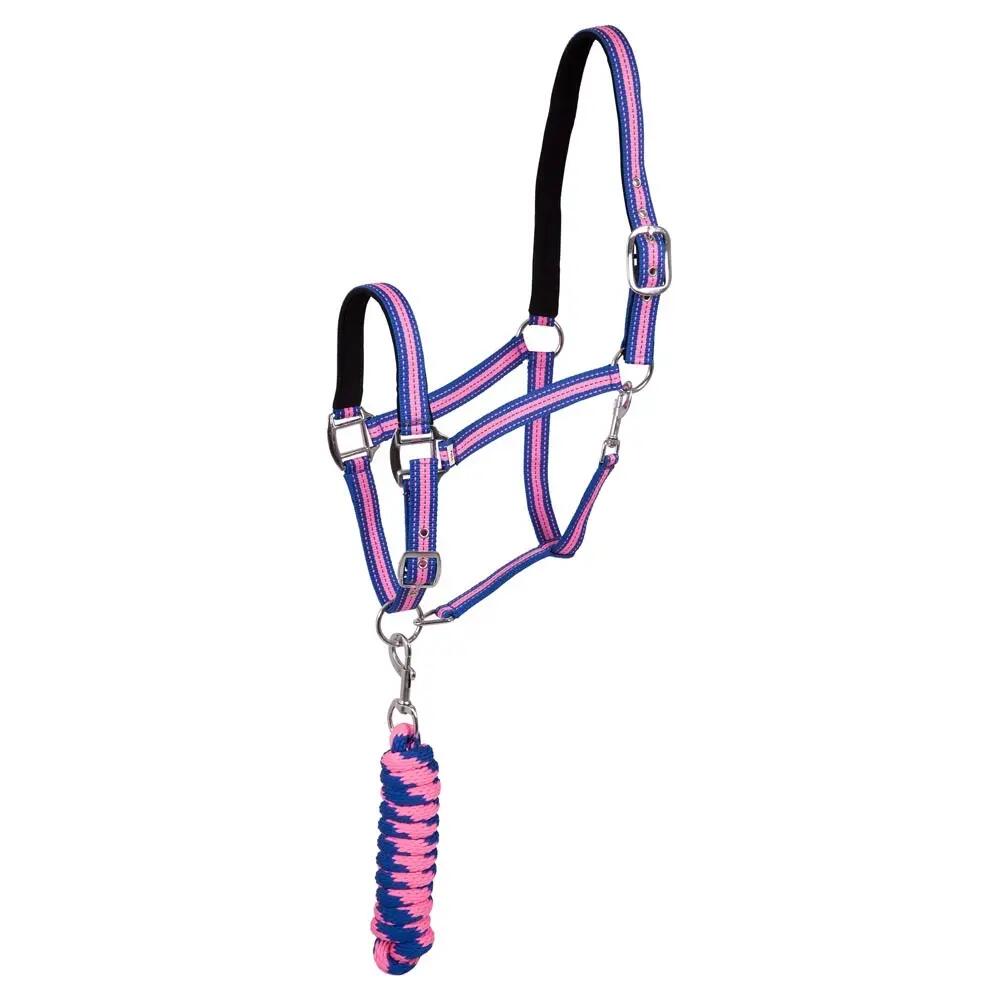 Halter and lead rope set for horse Premiere Equitation Stitch