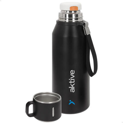 Aktive Bouteille thermos 1,2 L en acier inoxydable avec bouchon à vis anti-fuite