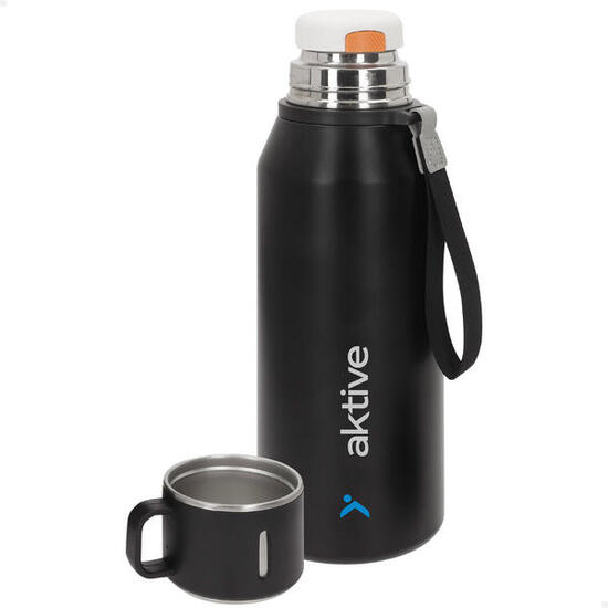 Aktive Bouteille thermos 1,2 L en acier inoxydable avec bouchon à vis anti-fuite