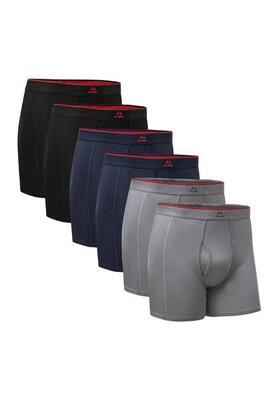 Heren bamboe boxershorts met gulp ultrazacht ademend ondergoed 6-pack