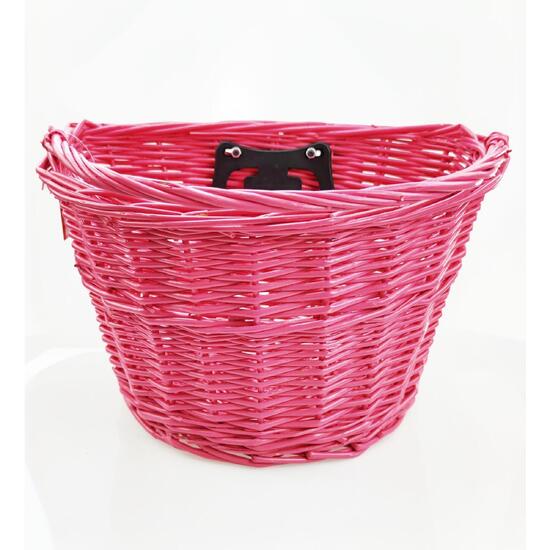 Kosz rowerowy przód wiklina Nowy "Click" różowy