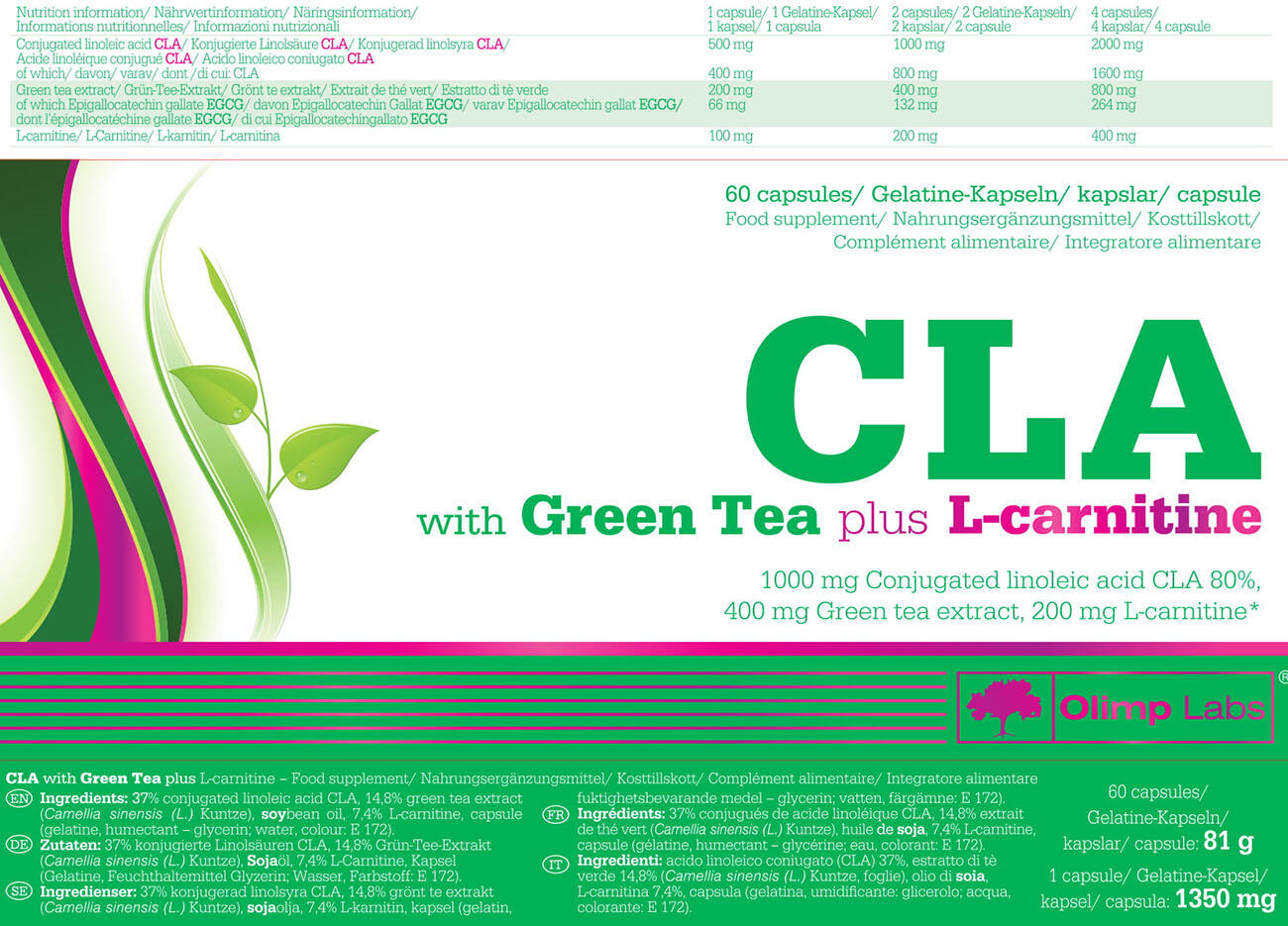 Olimp CLA & Green Tea + L‑Carnitina — 60 capsule (Sport Edition) 2/5