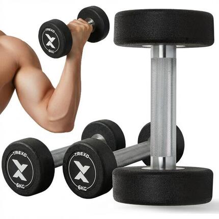 Gummierte XTREXO Pro Gusseisen-Hantel