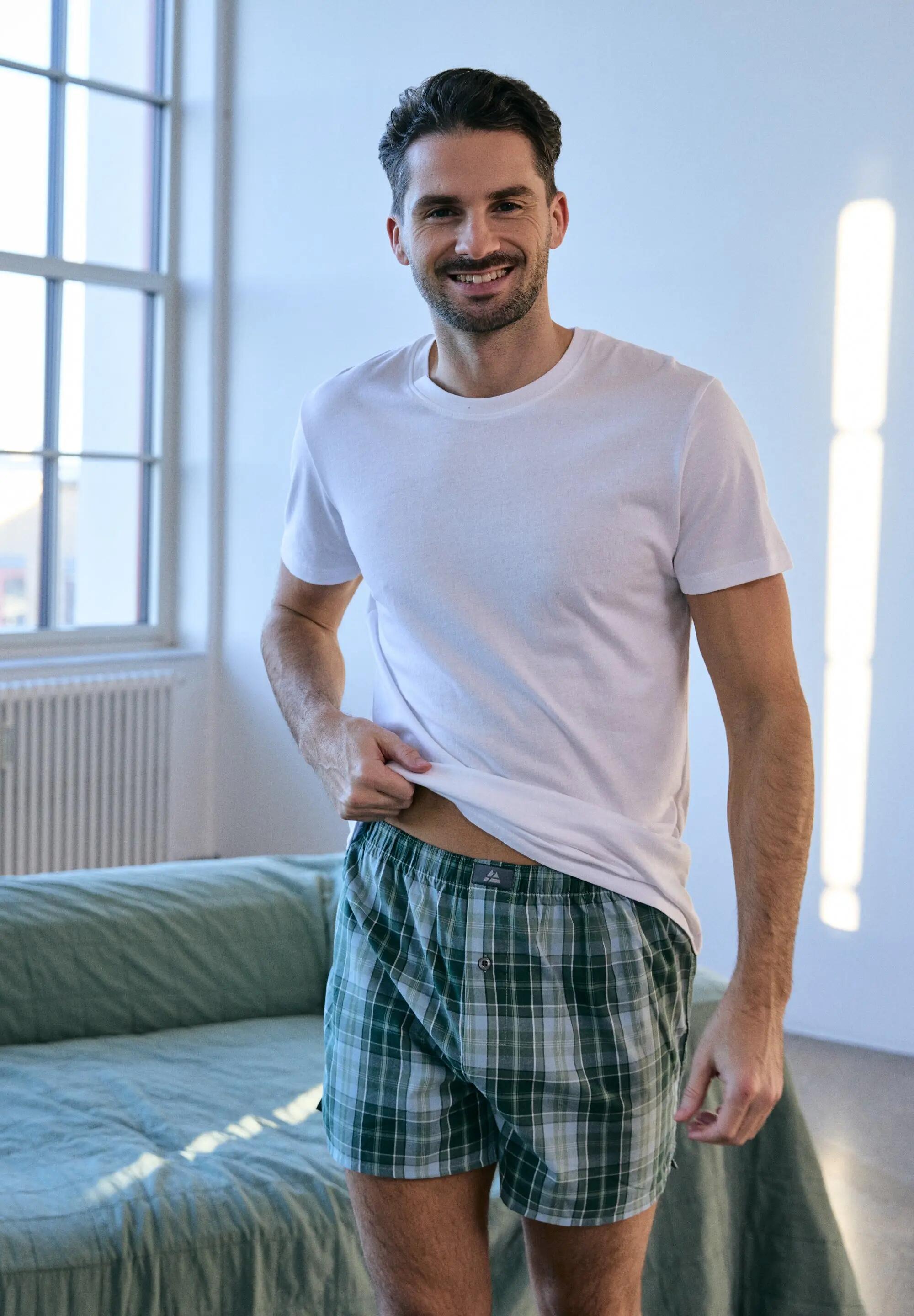 Herren Boxershorts aus Bio-Baumwolle Lockerer Schnitt Atmungsaktiv 4er-Pack 5/6