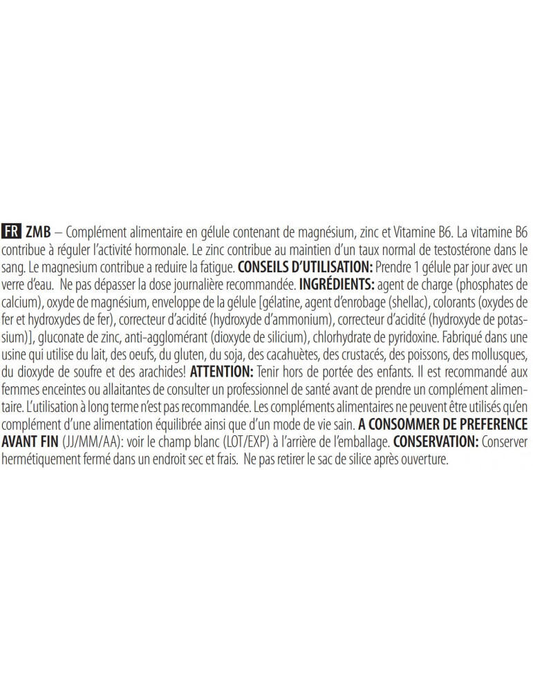 Zmb - 60 capsules de Biotech USA 3/5