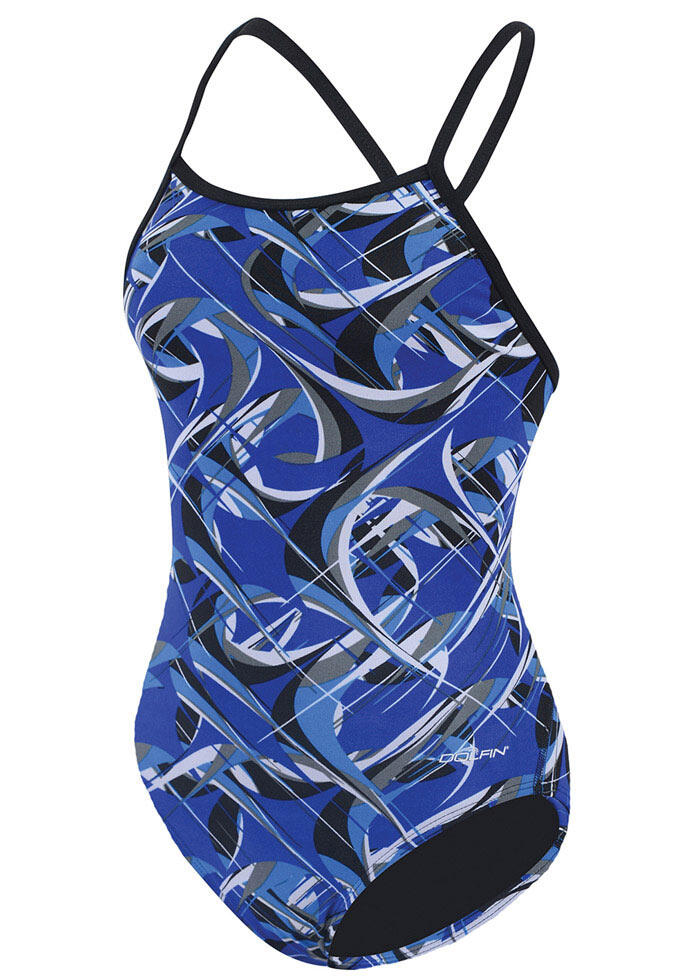 Costume Dolfin Reliance Predator ragazza blu/bianco Taglia UK 26 2/5