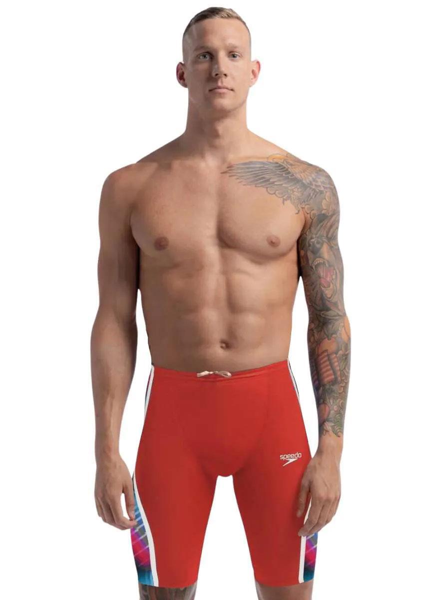 Speedo Fastskin LZR Pure Intent 2.0 Jammer Vita Alta - Rosso/Blu/Bianco UK 22 3/5