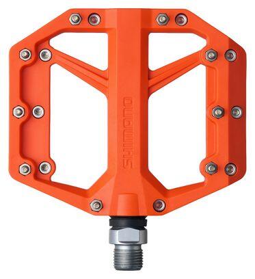 Pédales Plates Shimano PD-GR400 Orange Pour VTT Et Trekking - Légères Et Neuves