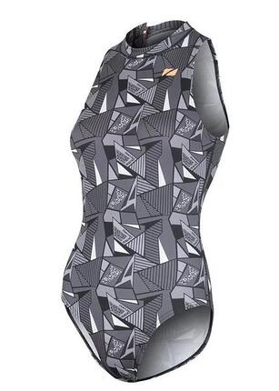 Maillot thermique ZONE3 OWS Ti+ col montant femme - Noir/Gris - UK 18