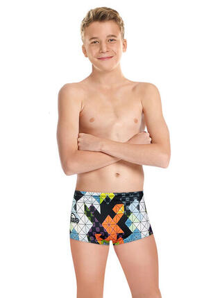 Short de bain Turbo Flexie Super Tank garçon Noir/Vert UK 28