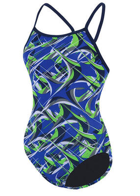Dolfin reliance predator badpak meisjes - blauw/groen maat 26