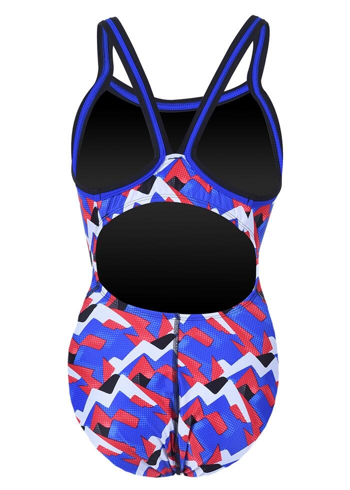 Costume Dolfin Girls XtraSleek Eco Denali DBX Rosso/Bianco/Blu UK26 2/5