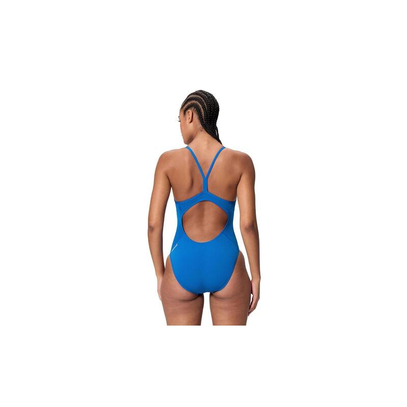 Speedo Dames Badpak Endurance+ Logo Thin Strap Blauw/Wit