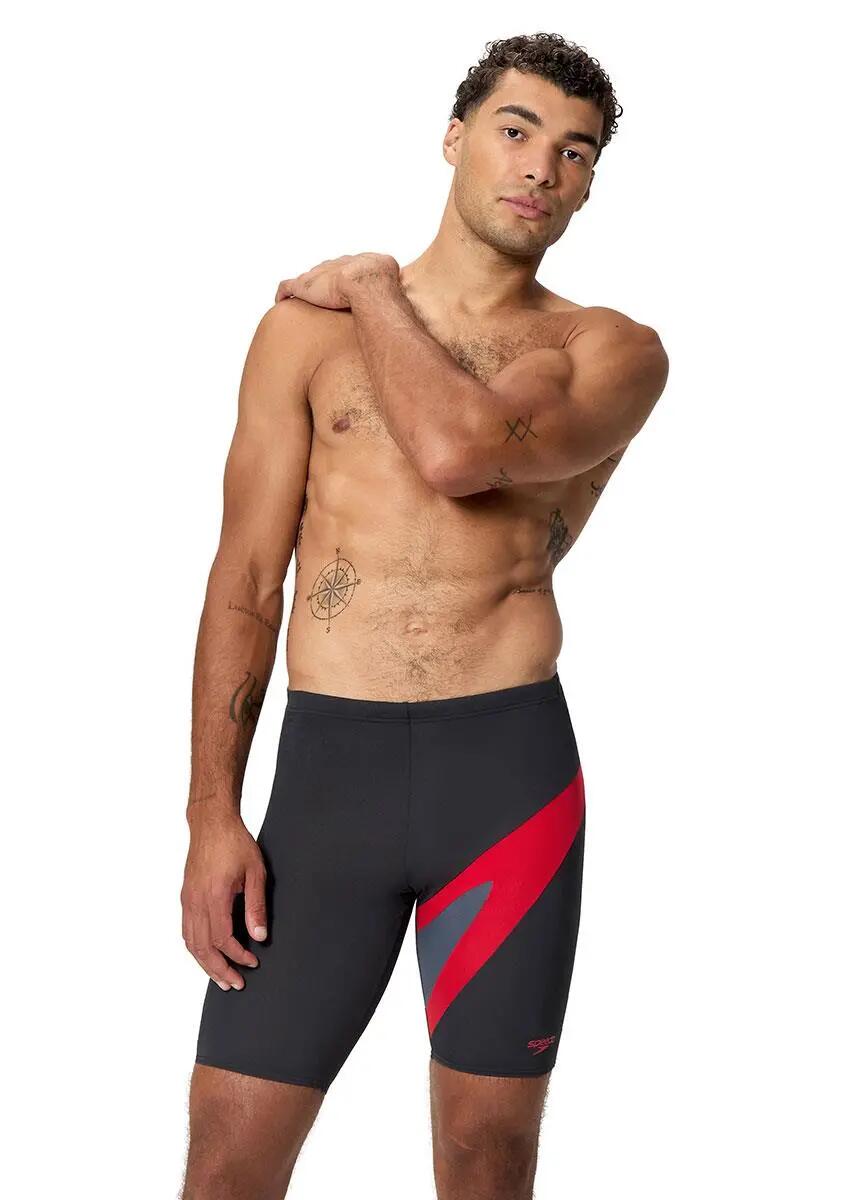 Speedo Heren Zwemjammer Hyperboom Zwart/Rood 4/5