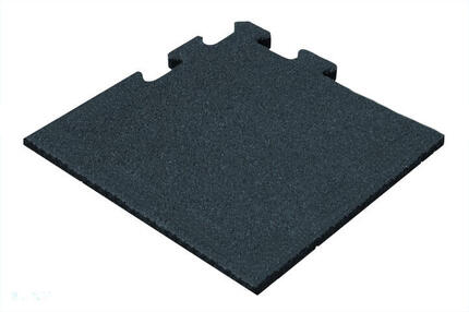 Rubber Tegel Zwart 50mm - 50x50 cm - Puzzelsysteem Hoekstuk