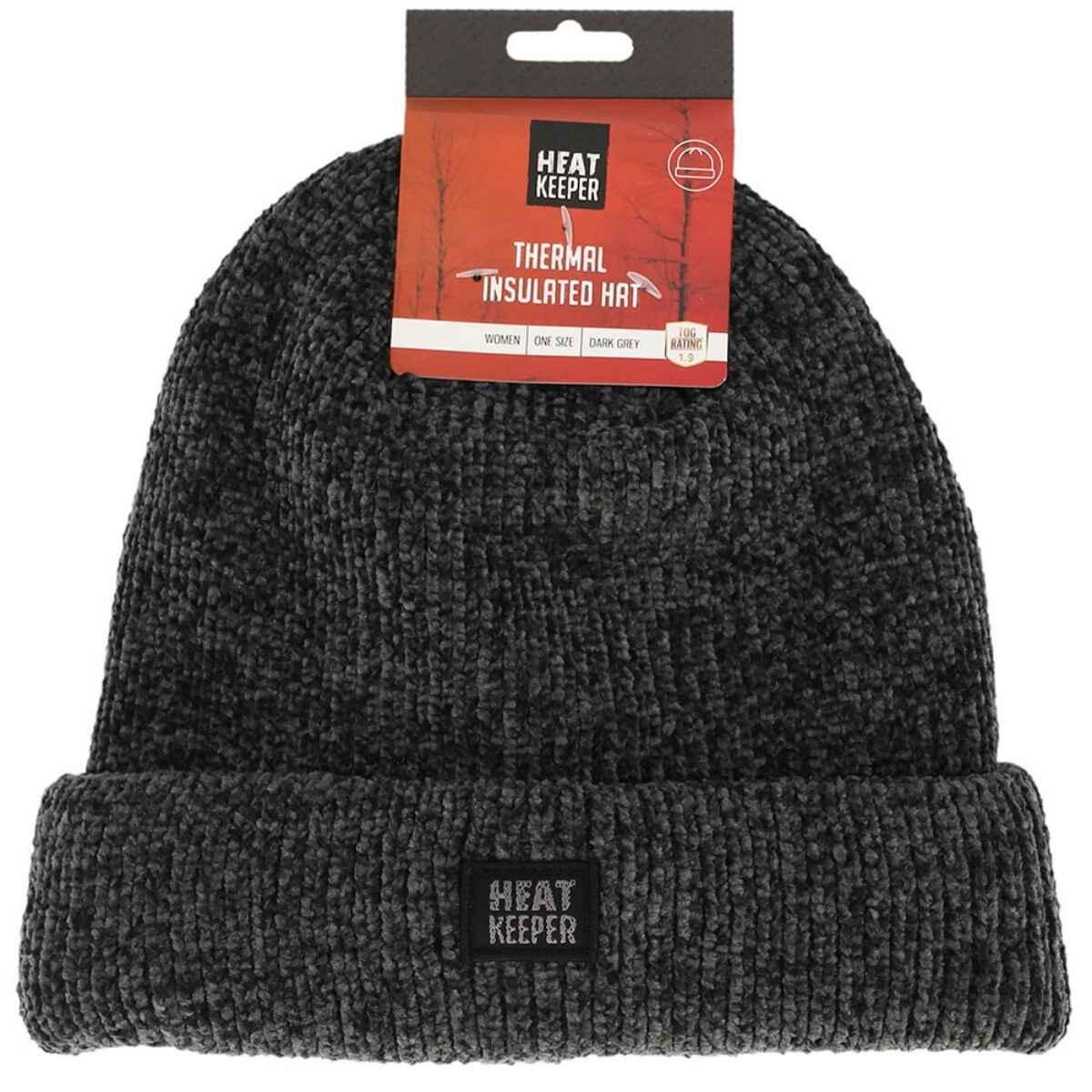 Heatkeeper Bonnet thermique Femme Chenille Gris foncé 4/4