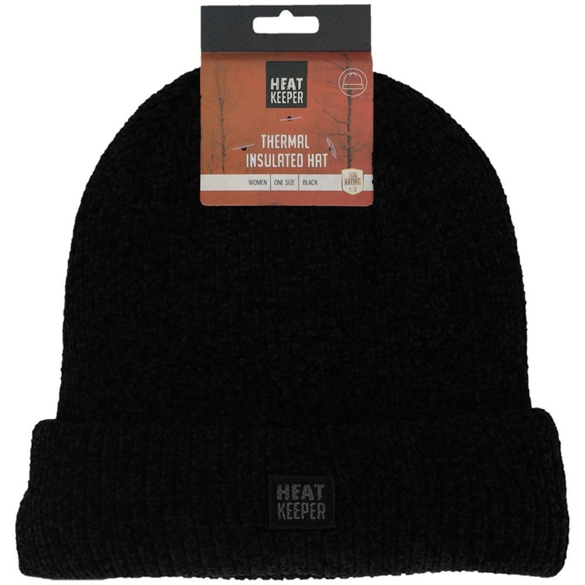 Heatkeeper Bonnet thermique Femme Chenille Noir 4/4