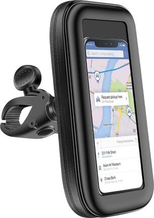 Support 2 roues Housse étanche Maintien clip ajustable Noir Bigben