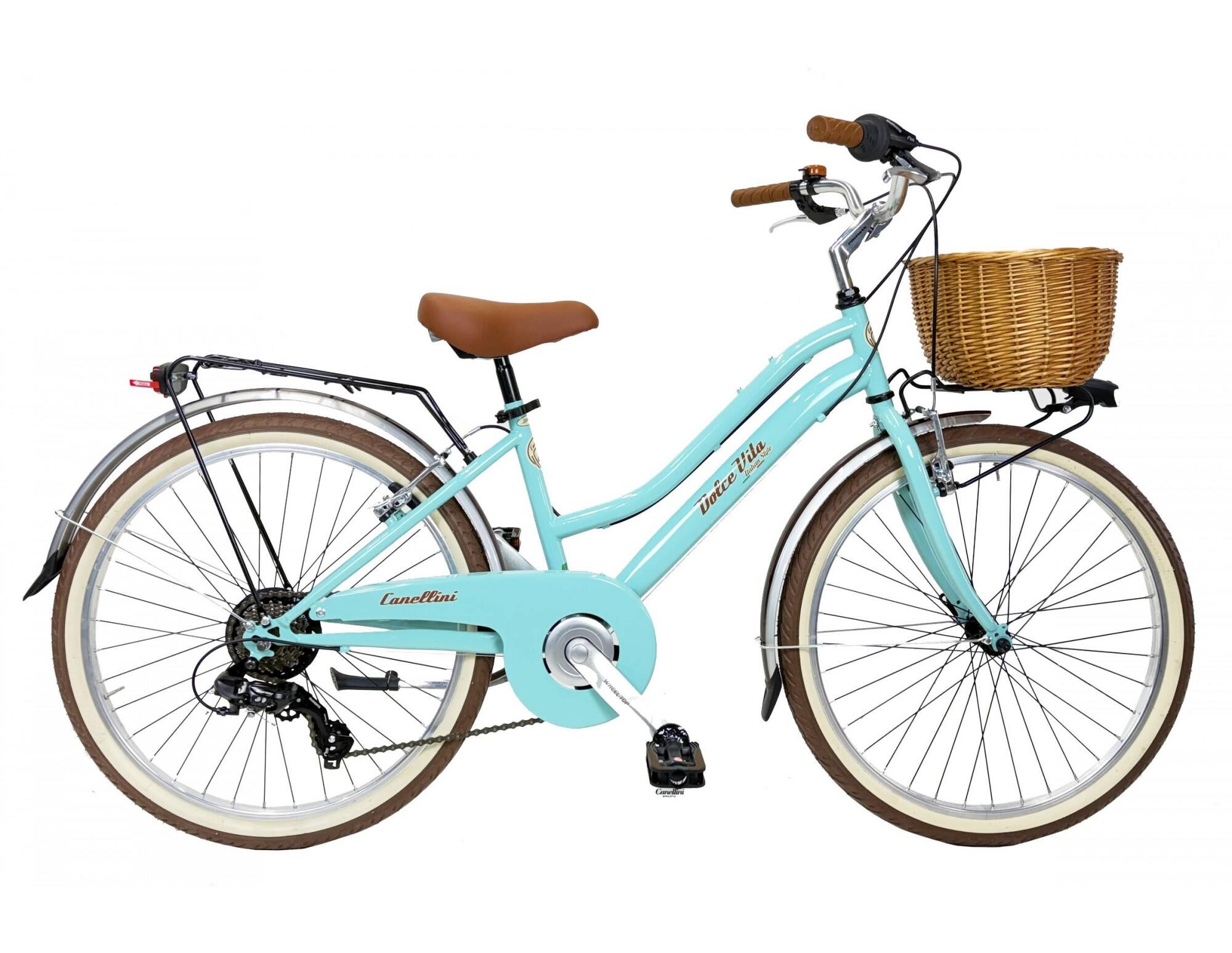 Bicicletă pentru fete Dolce Vita by Canellini JUNIOR 24 cu coș – Tiffany