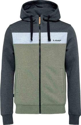Loap Herren-Sweatshirt Eddie mit Kapuze und Reißverschluss, Grey