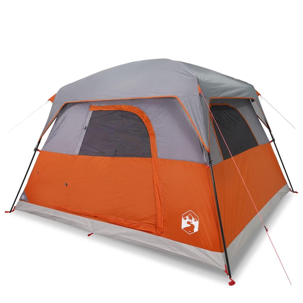 VidaXL 4-Personen wasserdichtes Campingzelt Orange 2/7