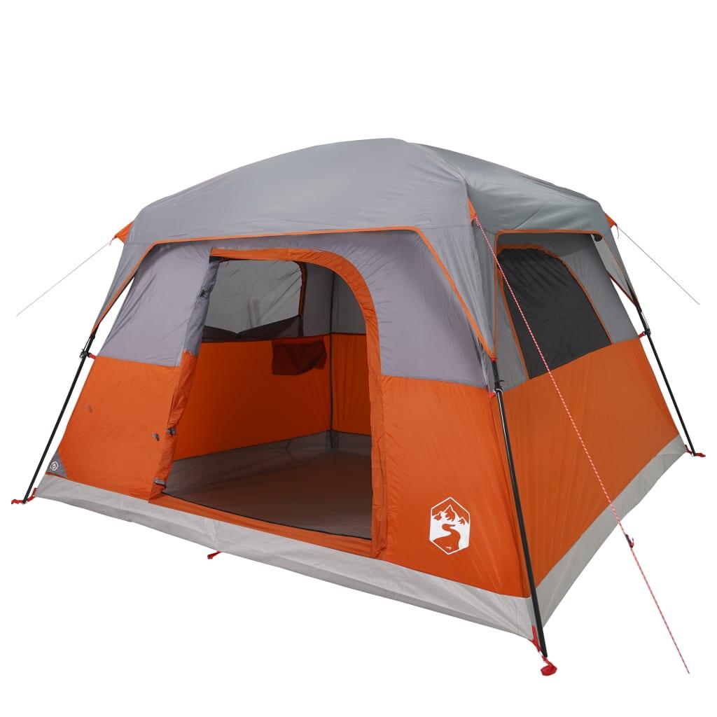 VidaXL 4-Personen wasserdichtes Campingzelt Orange 5/7