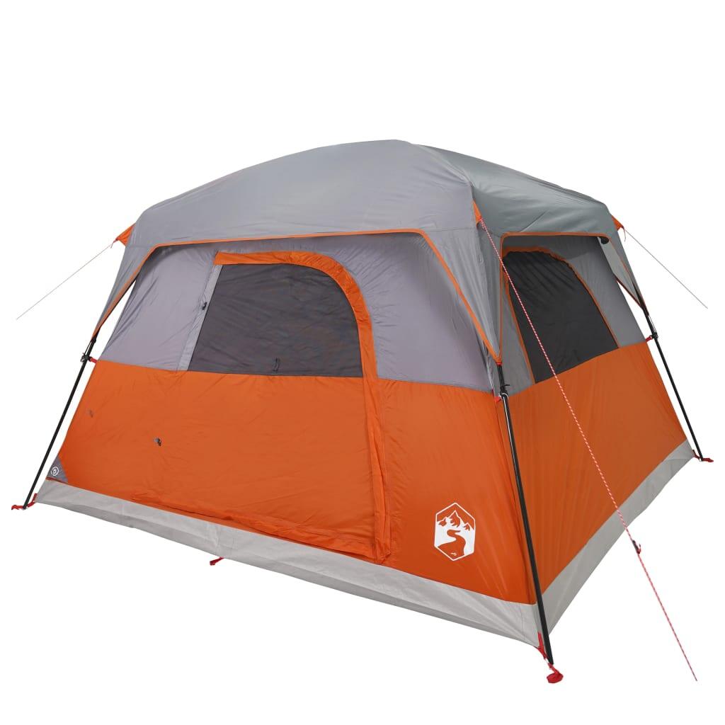 VidaXL 4-Personen wasserdichtes Campingzelt Orange 4/7