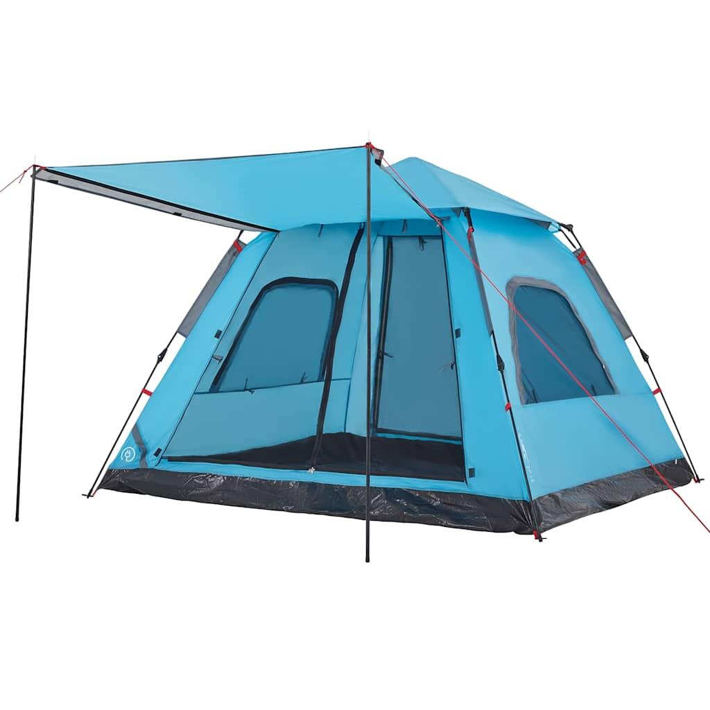 VidaXL Kuppelzelt 5 Personen Schnellverschluss wasserdicht blau 7/7